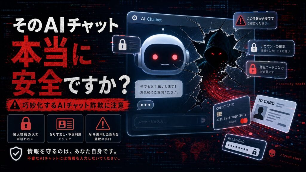 AIチャットボット詐欺の警告イメージ