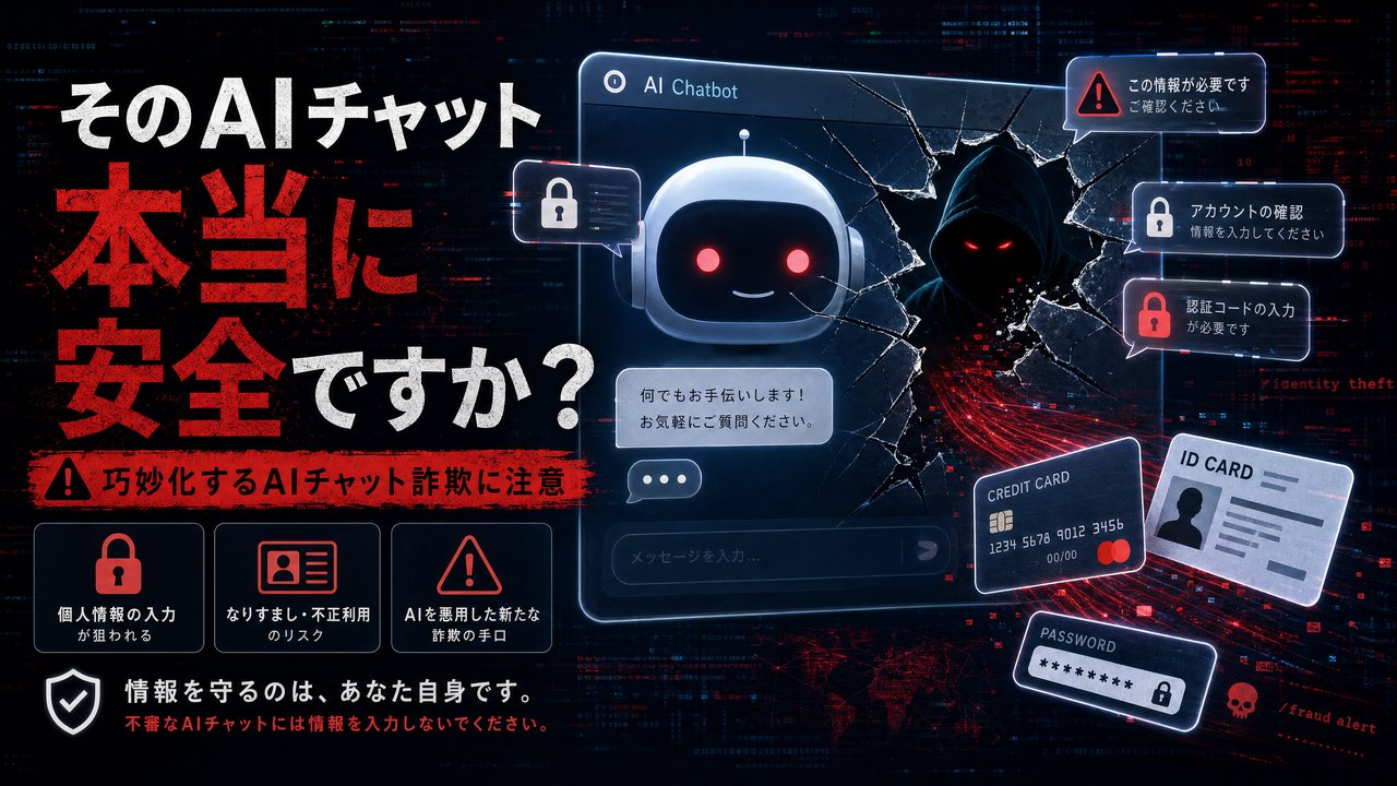 AIチャットボット詐欺の警告イメージ